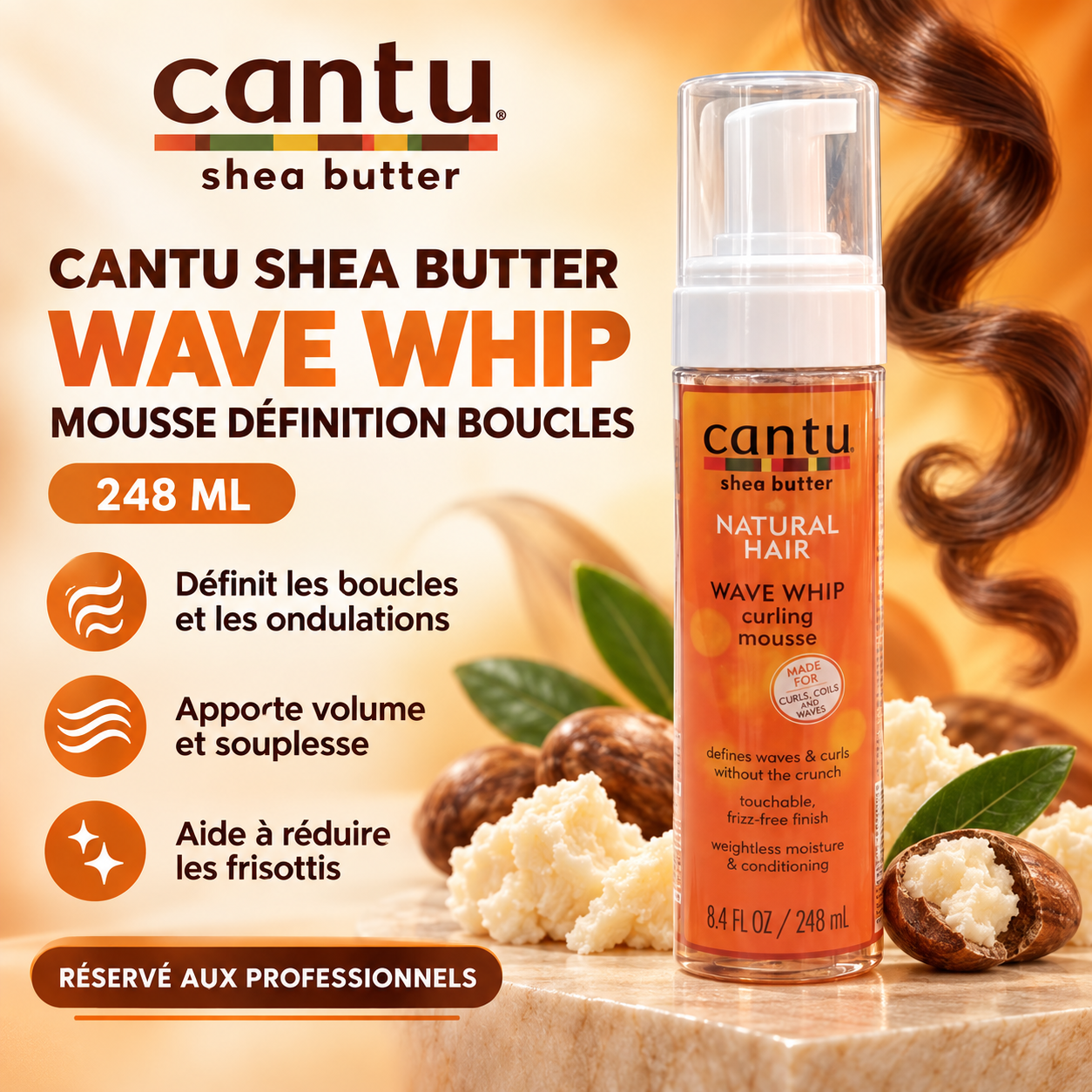 Cantu Wave Whip Curling Mousse